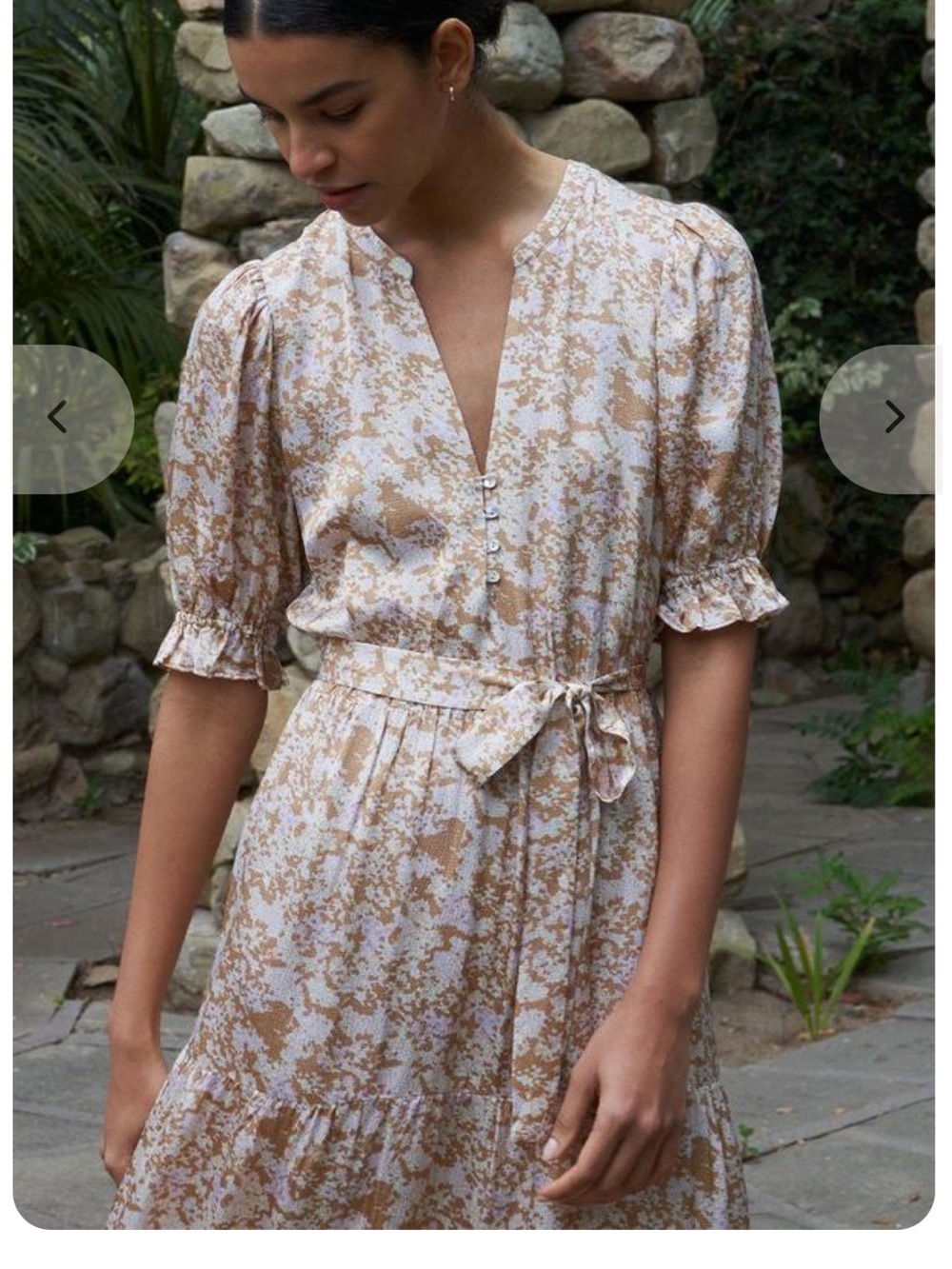 Rails Light Pink /tan Floral Midi Dress